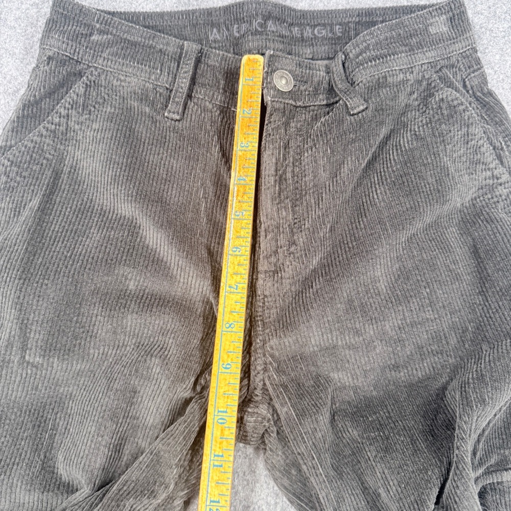 American Eagle Super High Rise Baggy Wide Leg Corduroy Cargo Pants Black 0 Reg - Picture 6 of 11